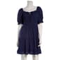 Juniors Jolt Puff Sleeve Ruch Waist Gauze A-Line Dress - image 1