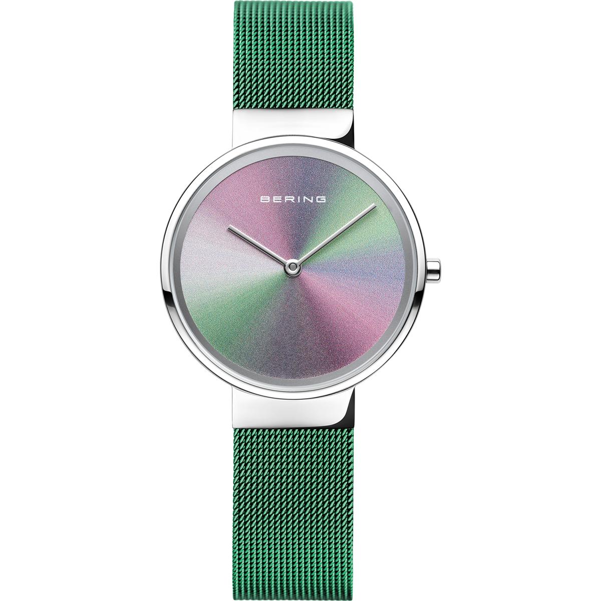 Womens BERING Stainless Steel Green...