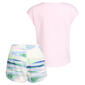 Girls &#40;4-6x&#41; adidas&#174; Short Sleeve Logo Tee & Marbled Shorts Set - image 4