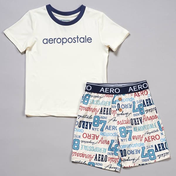 Toddler Boy Aeropostale Aero Top & Bottom Pajamas - Cream/Navy - image 
