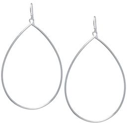 Fine Silver Plated Open Teardrop Earrings with French Wire