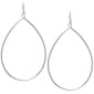 Fine Silver Plated Open Teardrop Earrings with French Wire - image 1