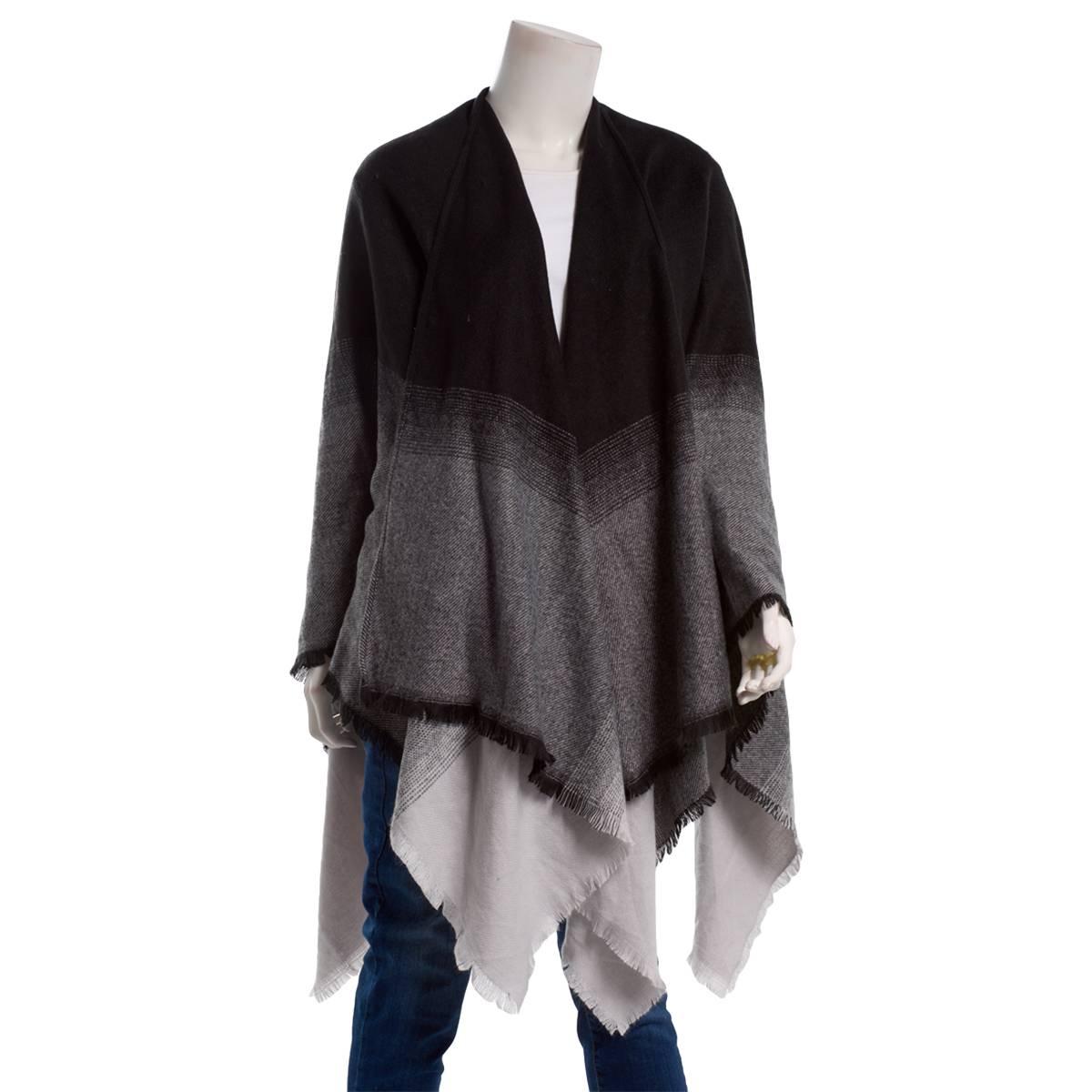 Womens Altare Ombre Ruana - Black/Grey