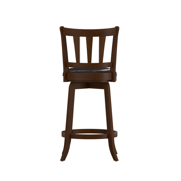 HH2 Home Presque Isle Cherry Wood Counter Height Swivel Stool
