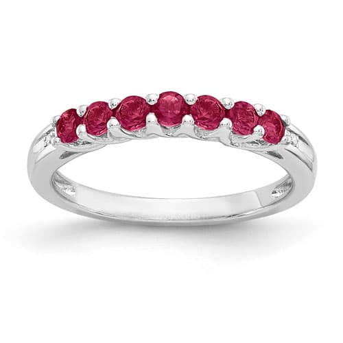 Gemstone Classics(tm) Sterling Silver & Round Ruby Ring - image 