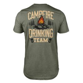 Mens Campfire Drinking Team Short Sleeve Graphic Tee
