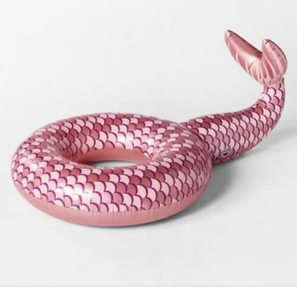 Big Mouth Rose Gold Mermaid Tail Pool Float