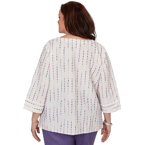 Plus Size Alfred Dunner Grand Bazaar Rainbow Stripe Blouse