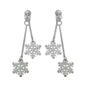 1.75in. Double Drop Snowflake Glitter Earrings - image 1