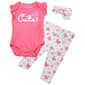Baby Girl (NB-9M) bon bebe(R) 3pc.Butterfly Bodysuit & Pants Set - image 1