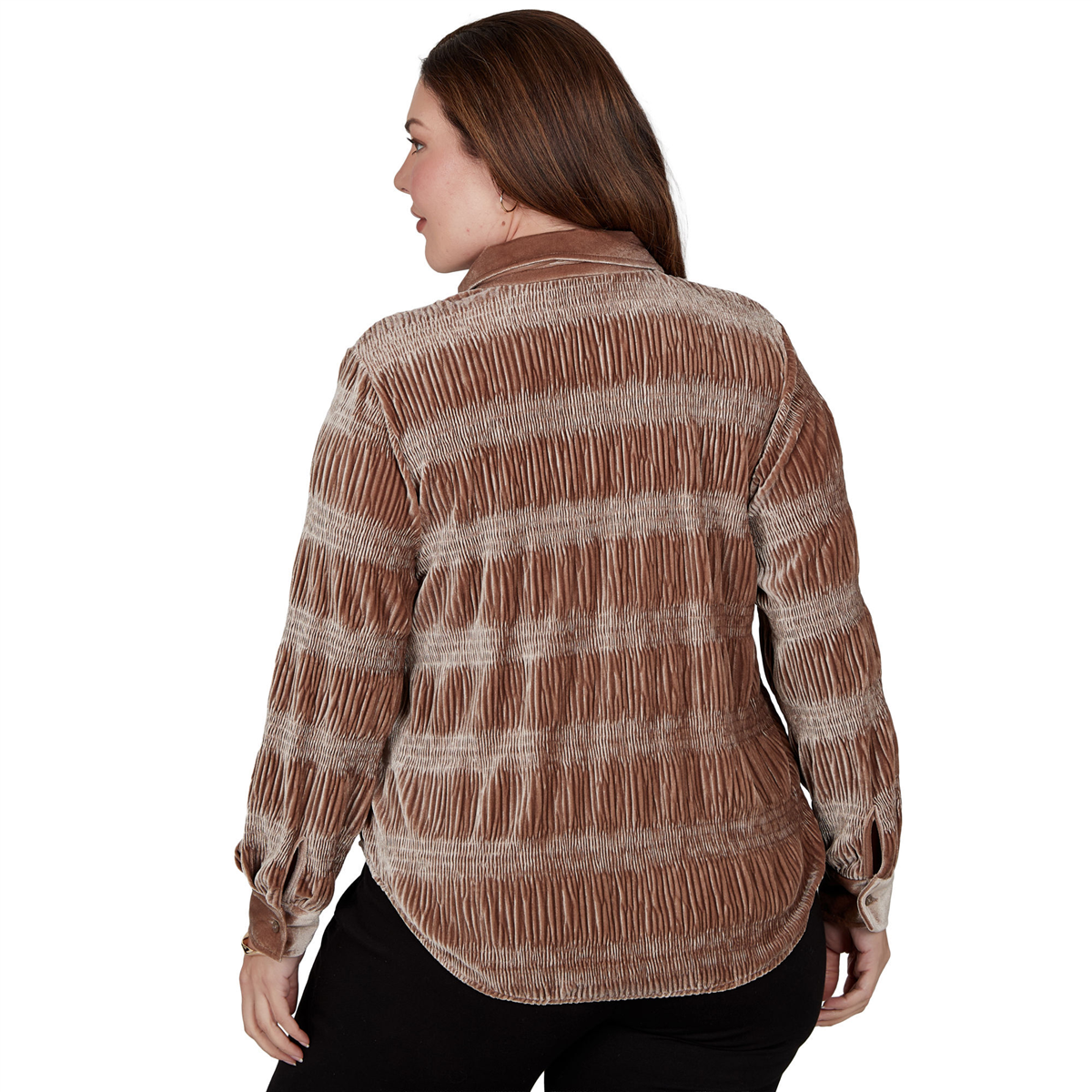 Plus Size Skye’s the Limit Champagne Holiday Velvet Blouse