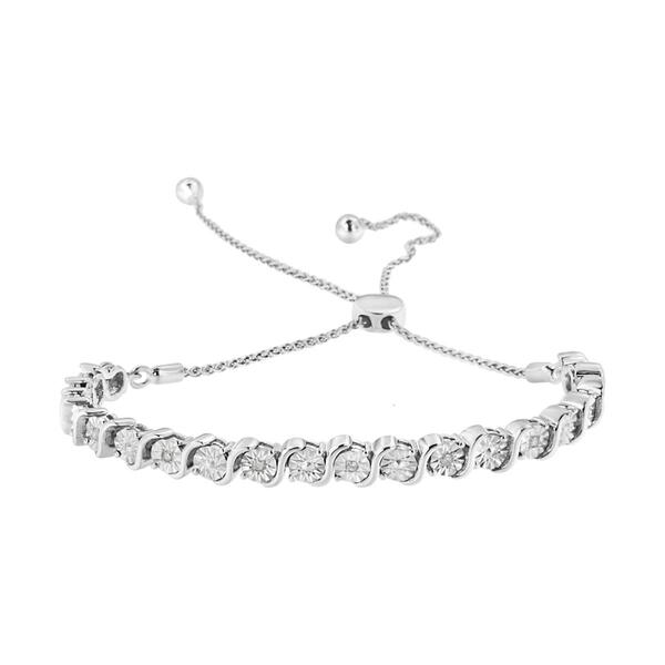 Haus of Brilliance Sterling Silver 1/10ctw. S-Link Bracelet - image 