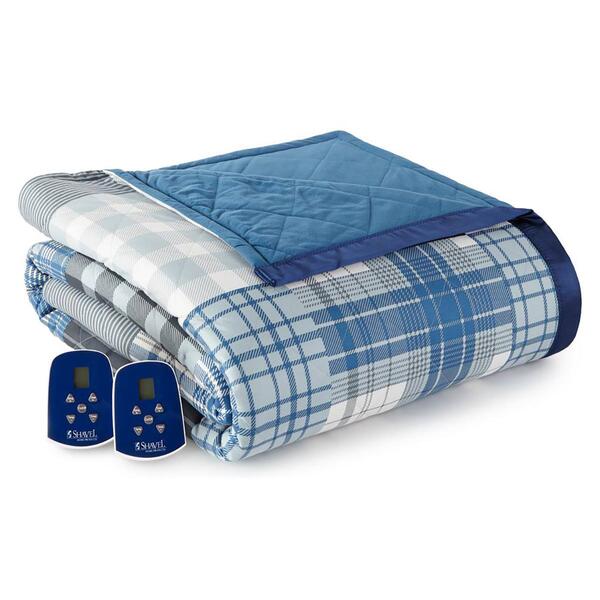 Micro Flannel&#40;R&#41; Plaid Electric Heated Blanket - image 