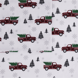 Truly Soft Holiday Truck Flannel Sheet Set