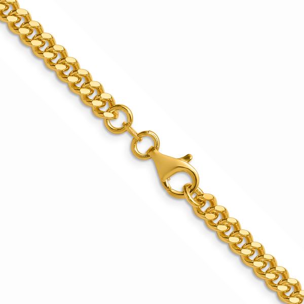 Gold Plated over Sterling Silver Curb Chain Necklace