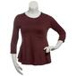 Plus Size Bobeau 3/4 Sleeve Solid Babydoll Tee - image 1