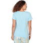 Plus Size Hearts of Palm Aqua Fresh Smock Shoulder Blouse - image 2