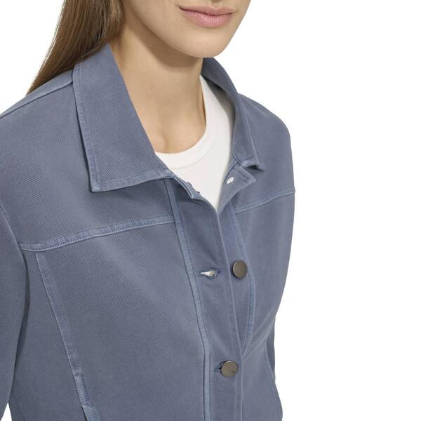 Womens Andrew Marc Sport Washed Knit Twill Button Front Jacket