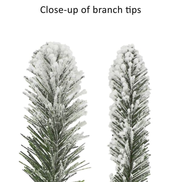 Puleo International 7.5ft. Pre-Lit Flocked Christmas Pine Tree