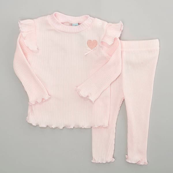 Baby Girl &#40;3-9M&#41; Charlotte & Star Heart/Bow Top & Leggings Set