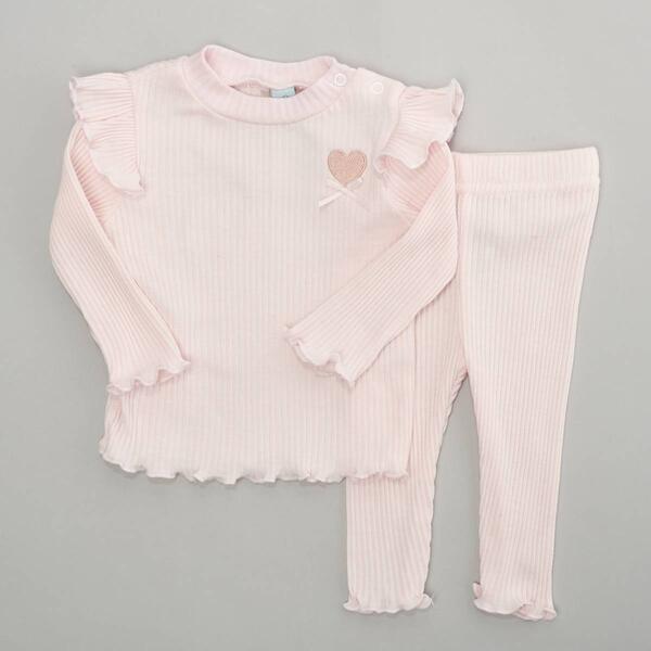 Baby Girl &#40;3-9M&#41; Charlotte & Star Heart/Bow Top & Leggings Set - image 