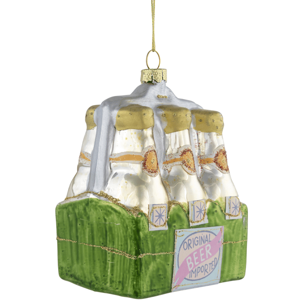 Northlight Imported Beer Six Pack Glass Christmas Ornament