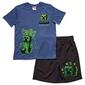 Boys &#40;8-16&#41; Minecraft Creeper Survival Mode 2pc. Top & Shorts Set - image 1