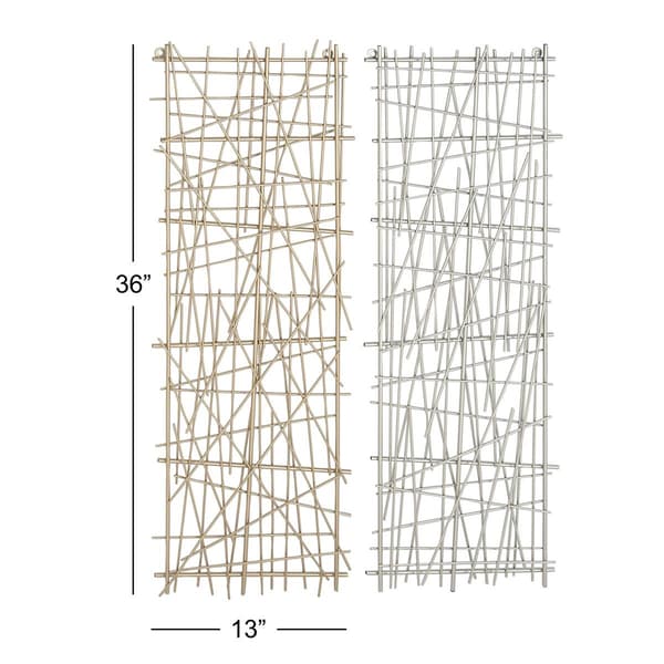Set of 2 9th & Pike&#174; Crosshatched Abstract Art Wall Panels