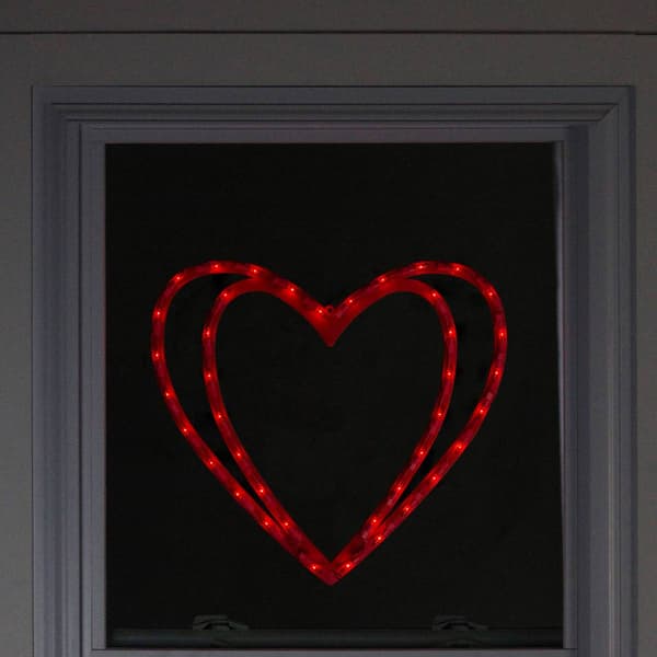 Northlight Seasonal 17in. Valentine''s Double Heart Window D&#233;cor