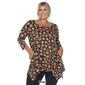 Plus Size White Mark Printed Geometric Circle Tunic - image 7