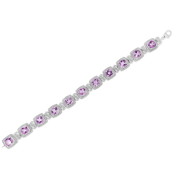 Haus of Brilliance Purple Amethyst & 1/10ctw.. Diamond Bracelet