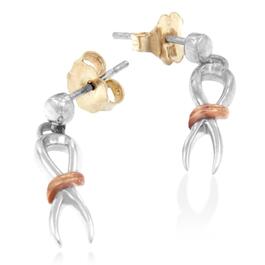 Haus of Brilliance Two-Tone Sterling Silver Ribbon Earrings