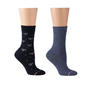 Womens Dr. Motion 2pk. Bows Dots and Solid Diabetic Crew Socks - image 1