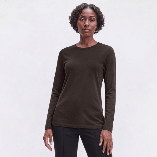 Womens Preswick & Moore(R) Long Sleeve Classic Crew Neck Tee