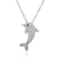 Silver Plated & CZ Dolphin Pendant - image 1