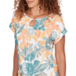 Womens Hearts of Palm Fresh Start Tropical Tie Front Blouse - image 5