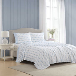 Laura Ashley® Floral Ribbon Percale Sheet Set