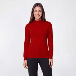 Petite Napa Valley Long Sleeve Solid Mock Neck Sweater