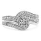 Haus of Brilliance Sterling Silver 1/3ctw. Diamond Bridal Set - image 2