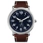 Mens Silver-Tone Analog-Quartz Navy Dial Watch - 3076S-07-J16 - image 1