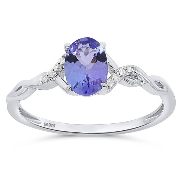 Gemstone Classics&#40;tm&#41; Natural Tanzanite Lab Grown Diamond Ring - image 
