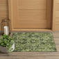 HomeRoots Olive Green & Dark Green Oriental Non Skid Accent Rug - image 1