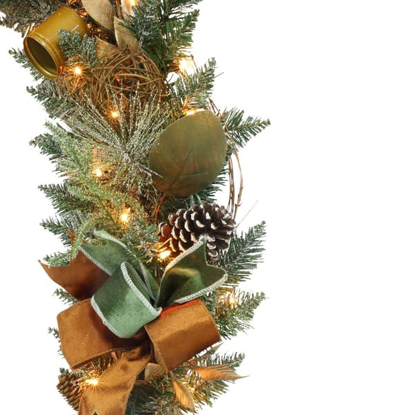 Puleo International 9ft. Pre-Lit Decorated Artificial Garland