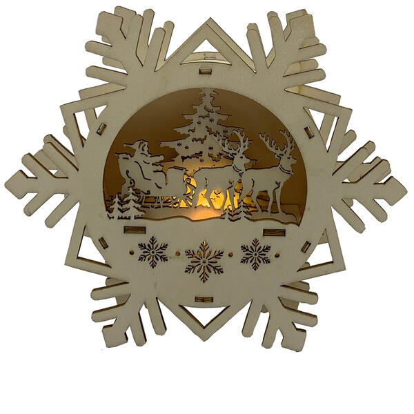 Santa's Workshop 7in. Lighted Snowflake Scene - image 
