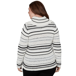 Plus Size Hearts of Palm Wrapped in Rubies Stripe Sweater