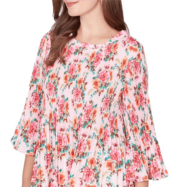 Womens Ruby Rd. Renaissance Romance Bell Sleeve Floral Blouse