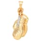 Gold Classics(tm) Yellow Gold Boxing Gloves with Rhodium Pendant - image 1