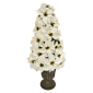Puleo International 36in. Pre-Lit Potted White Poinsettias - image 1