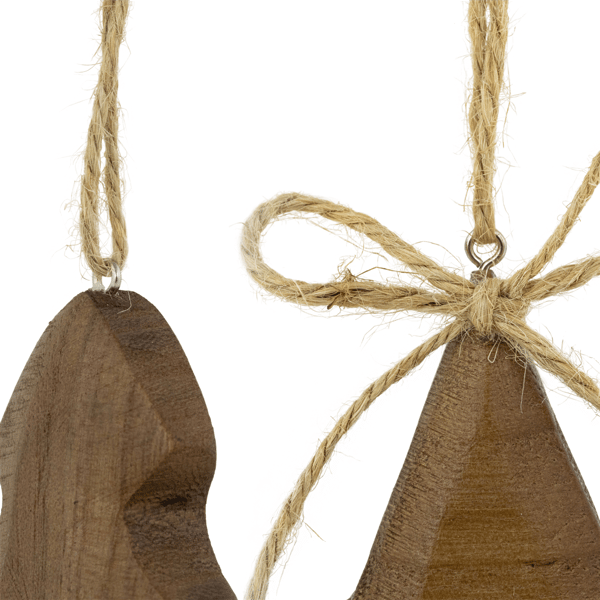 Northlight Tree & Star Wooden Christmas Ornaments - Set of 2