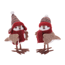 Melrose Bird with Hat & Scarf Shelf Sitter - Set of 2